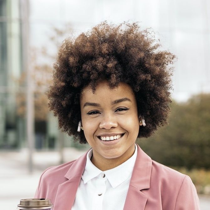 Formal Afro Business Woman Portrait